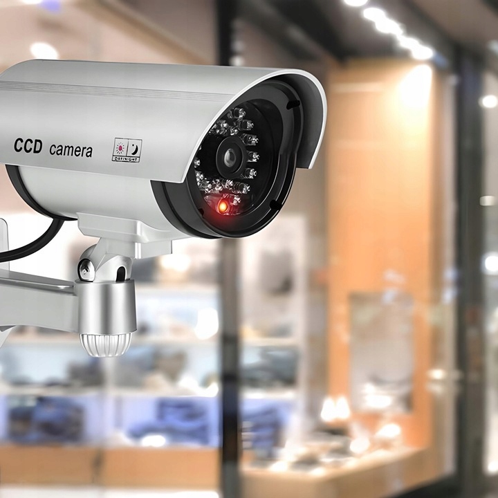 KAMERA ATRAPA ZEWNĘTRZNA MONITORING ŚCIENNA LED IR KAMERA MIGAJĄCA +