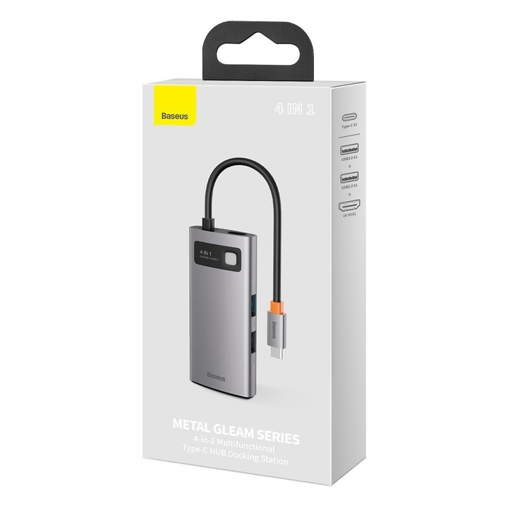 HUB USB-C 4in1 BASEUS USB 3.0+HDMI+PD DO MATEBOOK DELL XPS ACER HP ASUS