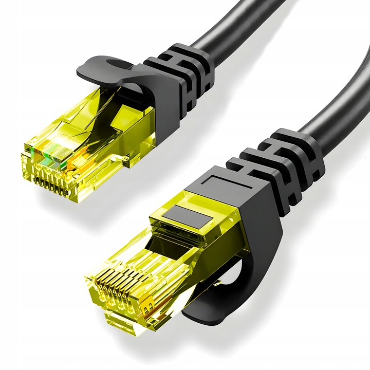 PRZEWÓD INTERNETOWY ETHERNET RJ45 CZARNY 20m KABEL SIECIOWY LAN CAT 6 UTP