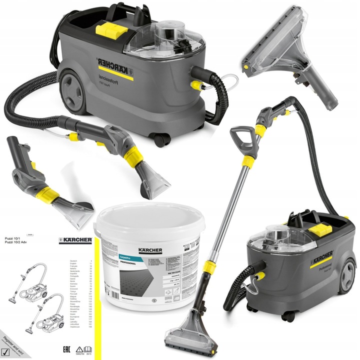 ZESTAW PIORĄCY ODKURZACZ KARCHER PUZZI 10/1 PLUS PROSZEK RM 760 10KG MEGA