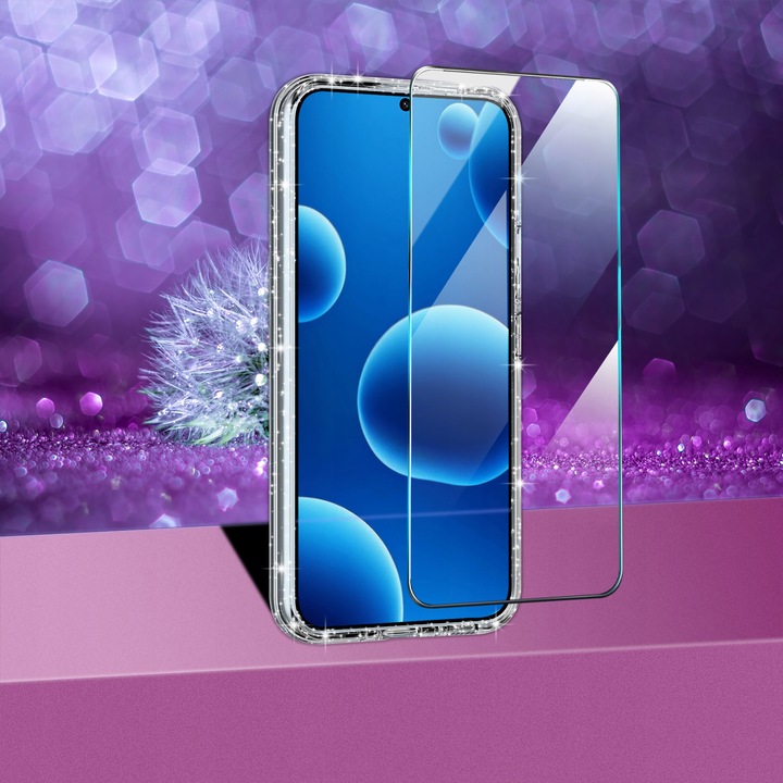 Etui do Samsung A56 5G SILICONE BROKAT CASE + SZKŁO 9H