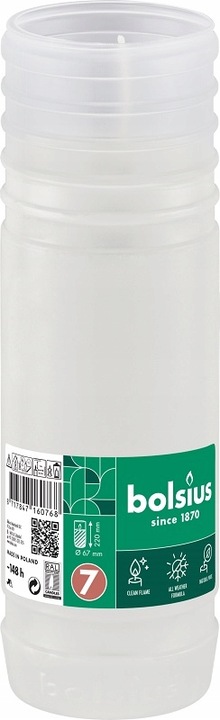 Wkłady Parafinowe do Zniczy Bolsius RP7 białe 148 godzin palenia - 15 sztuk