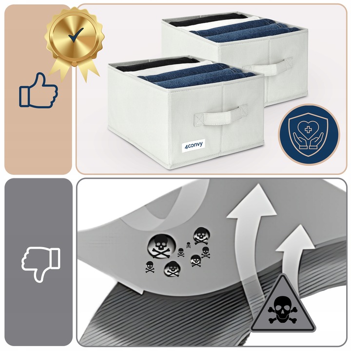 2x organizer pudełko na ubrania spodnie do szuflady garderoby szaf