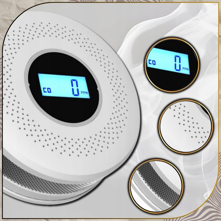 Czujnik czadu i dymu tlenku węgla pożaru ognia JKD 512COM