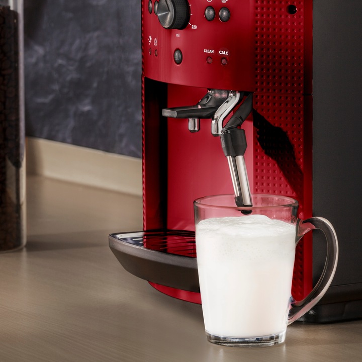 Ekspres ciśnieniowy do kawy z młynkiem KRUPS EA8107 15 bar czerwony