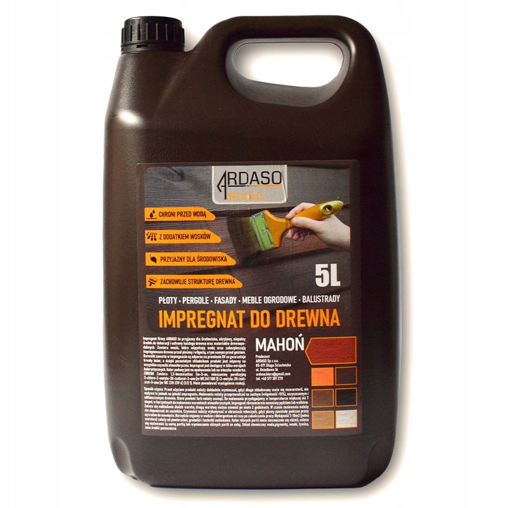 IMPREGNAT farba do drewna MAHOŃ 5L