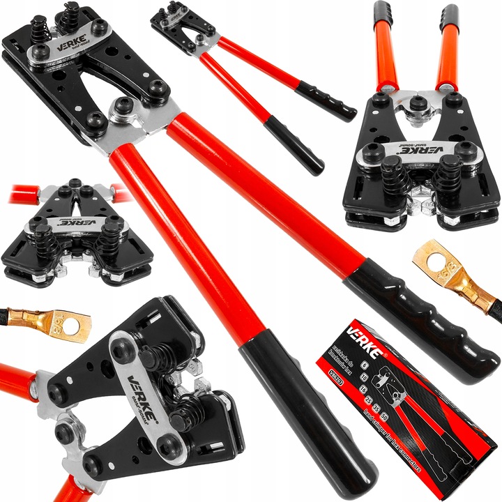 ZACISKARKA PRASKA DO KABLI TULEJEK KOŃCÓWEK KABLOWYCH KONEKTORÓW HEX