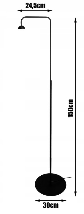 LAMPA STOJĄCA PODŁOGOWALOFT NA LED E27 STAŁA GIĘTA Z KLOSZEM DREWNO