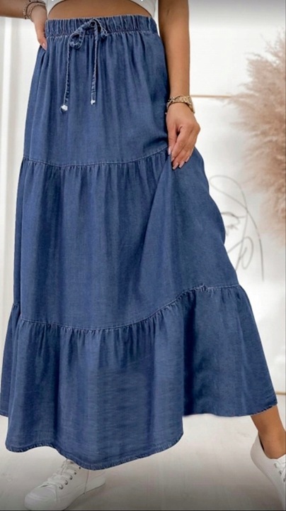 Długa maxi ponadczasowa SPÓDNICA jeans 780