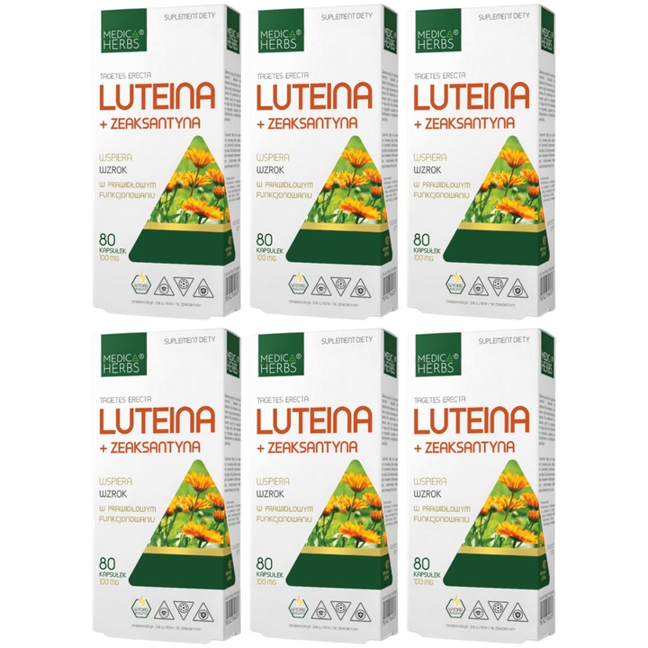 6xMEDICA HERBS Luteina + Zeaksantyna 80 kaps.