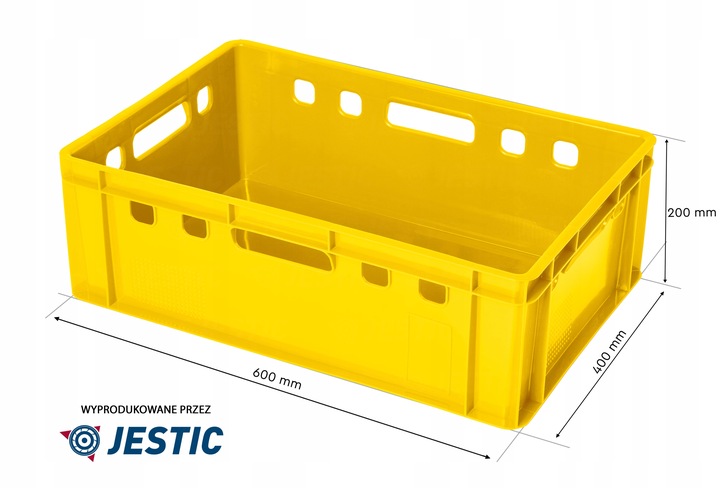 SKRZYNKA POJEMNIK EURO E2 ŻÓŁTA PLASTIKOWA MOCNA