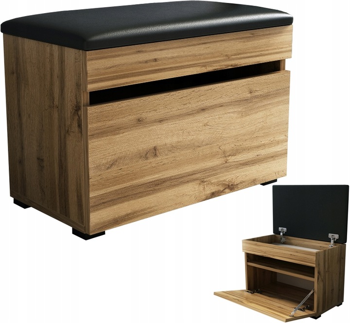 Szafka na buty 60 z siedziskiem 60cm dąb wotan 60cm