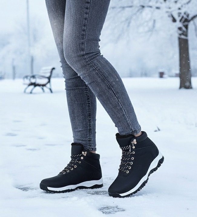 BUTY ZIMOWE DAMSKIE SPORTOWE OCIEPLANE ŚNIEGOWCE P3
