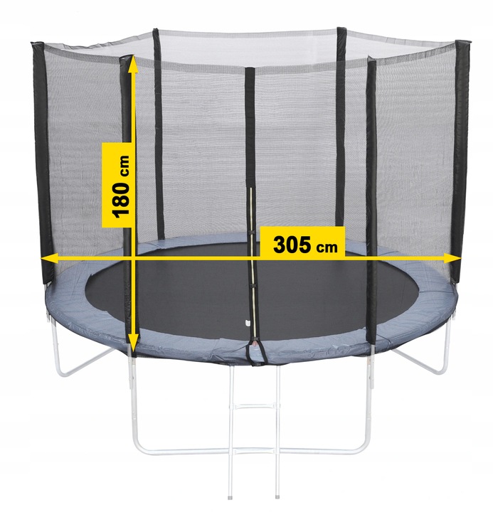 SIATKA DO TRAMPOLINY 10FT 300/305/312 na 6 SŁUPKÓW