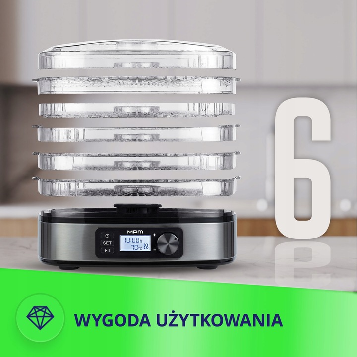 Suszarka do grzybów warzyw owoców mocna 5 sit MPM MSG-12