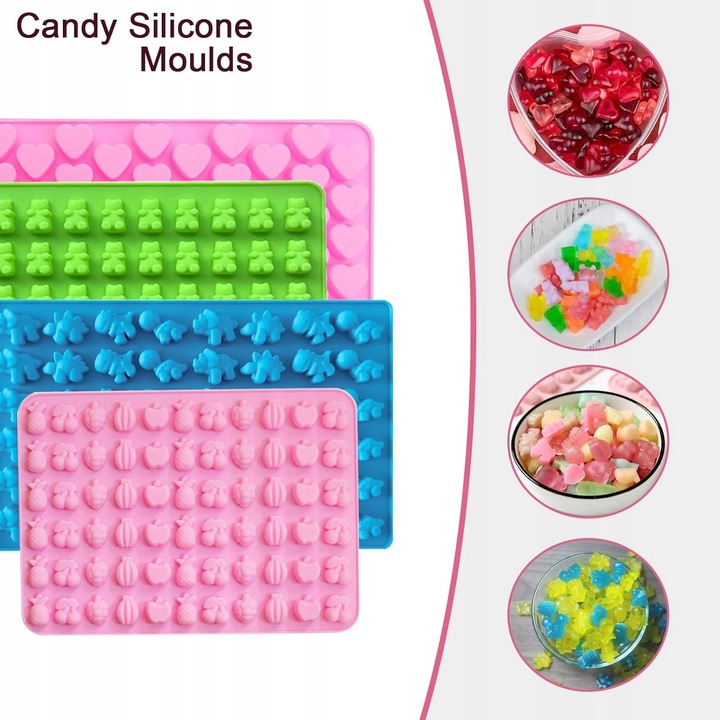 SILIKONOWE FOREMKI NA ŻELKI MISIE ZESTAW DO ROBIENIA CUKIERKÓW PIPETA