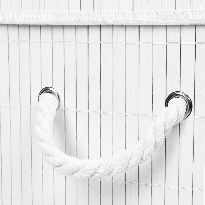 KOSZ BAMBUSOWY NA PRANIE BIELIZNĘ DWUKOMOROWY POJEMNIK ORGANIZER 100L