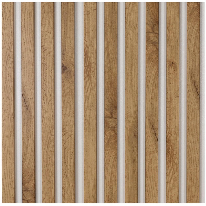 Lamele na BIAŁEJ PŁYCIE Ścienne 275x46 Listwy na Ścianę DĄB PREMIUM