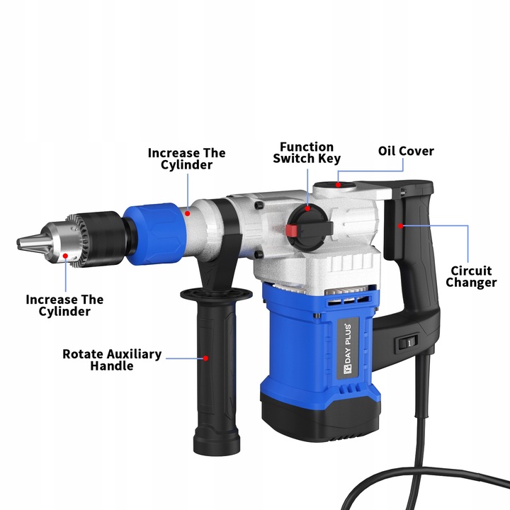 Wiertarka udarowa z kontrolą wibracji, sprzęgło bezpieczeństwa Młot