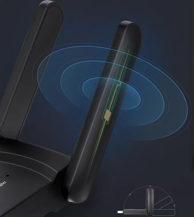 ADAPTER WI-FI KARTA SIECIOWA USB 3.0 1300Mbps ANTENA ZEWNĘTRZNA WIFI