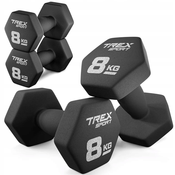 Zestaw 2x8kg hantle żeliwne hantelki ciężarki do ćwiczeń fitness Trex