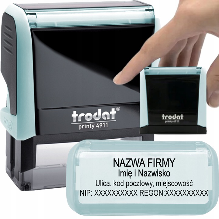 PIECZĄTKA TRODAT 4911 DO 4 LINII FIRMOWA IMIENNA BIUROWA PROJEKT + GUMKA