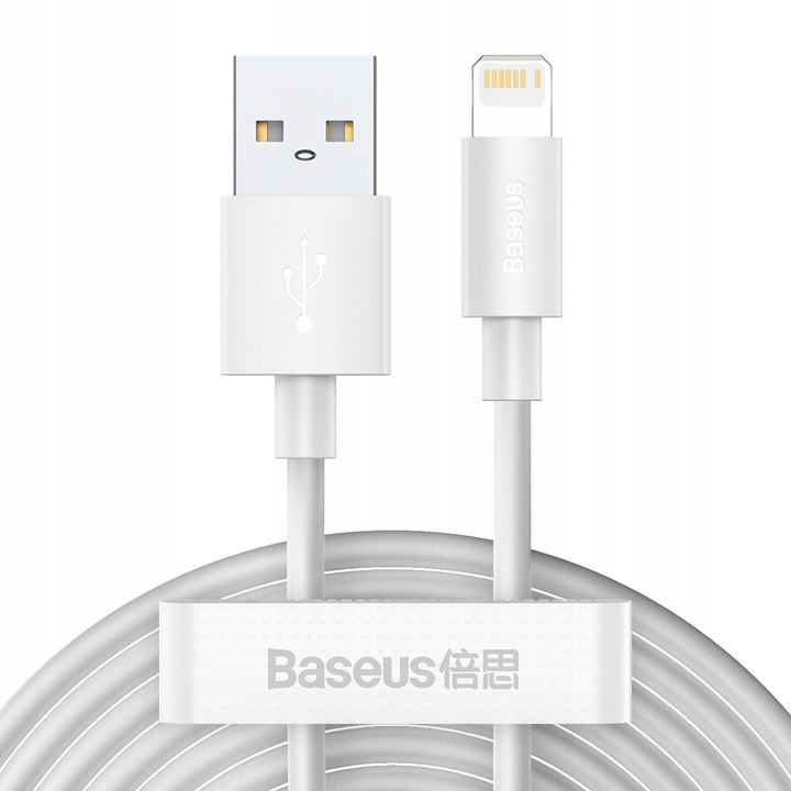BASEUS MOCNY KABEL USB - LIGHTNING DO IPHONE IPAD PRZEWÓD 2.4A 1.5M 2SZT
