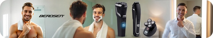 Maszynka do golenia golarka do brody zarostu 3 ostrza czarna Berdsen