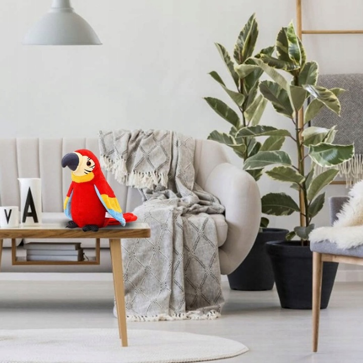 Interaktywna Gadająca Papuga Tańczy Powtarza Zdania Przedrzeźniacz +Baterie