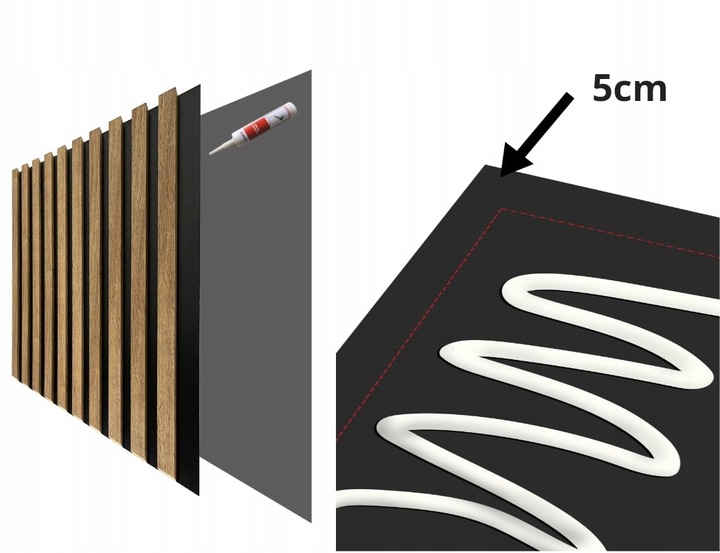LAMELE ŚCIENNE DĄB WOTAN NA PŁYCIE 515x2750mm