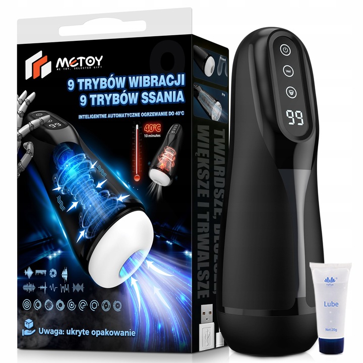 Automatyczne masturbator meski z funkcją ssania, wibracji, ogrzewania