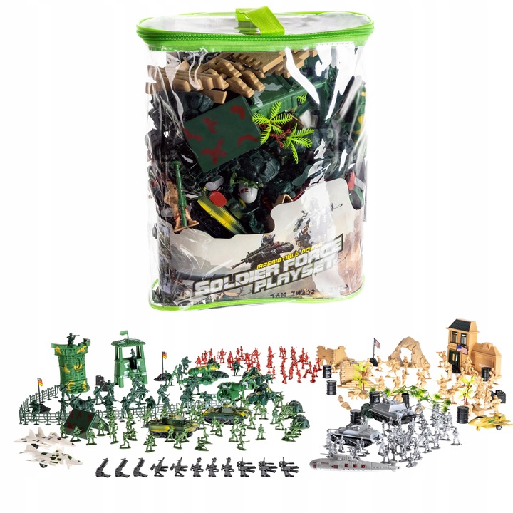 Baza Wojskowa Żołnierzyki Duży Zestaw Armia Figurki Czołgi Samoloty 300el.