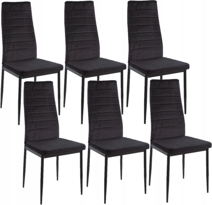 Krzesła tapicerowane Bergamo 6 sztuk - Metalowe