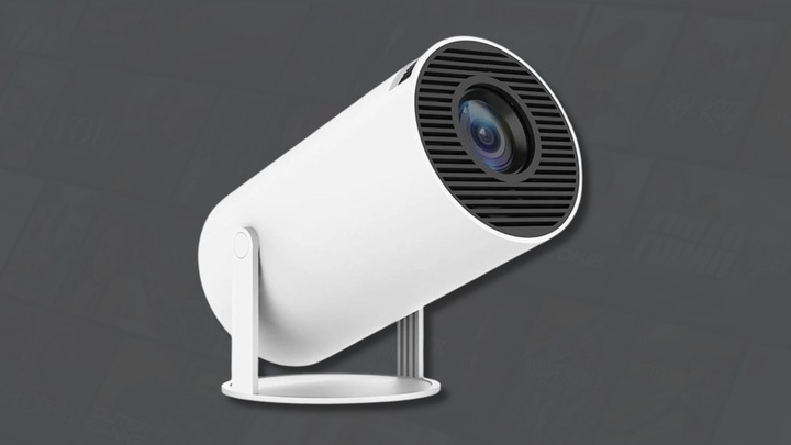 Projektor LED OWLOO biały Android 12 Przenośny Obrotowy 4K Smart TV Głośnik