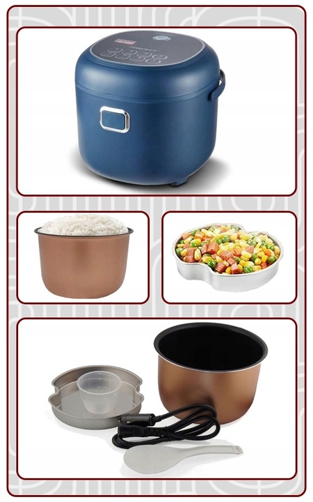 MULTICOOKER samochodowy 2L RYŻOWAR turystyczny 12V 24V TIR bus LCD