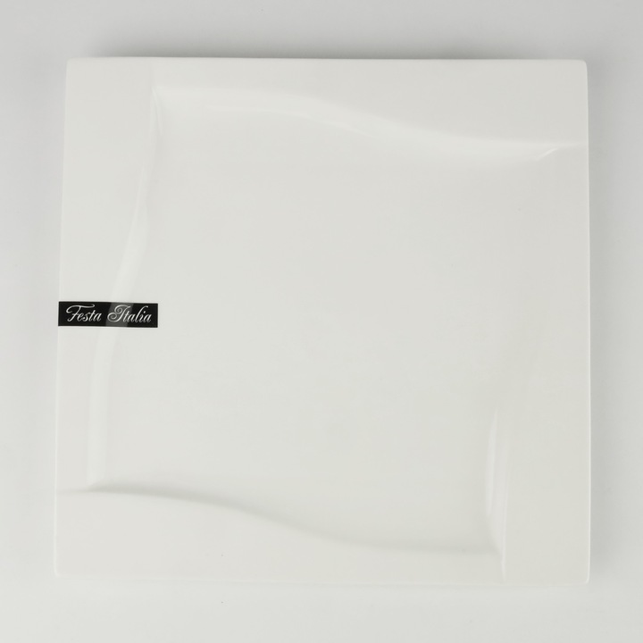 SERWIS OBIADOWY VIVA 18 EL DLA 6 OSÓB KWADRATOWY KPL TALERZY PORCELANOWYCH