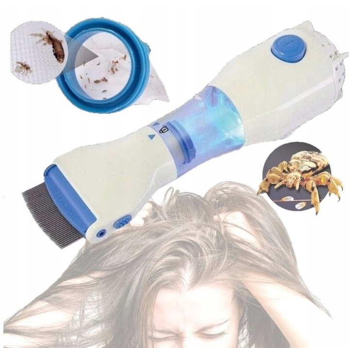 GRZEBIEŃ NA WSZY GNIDY USUWA PCHŁY ELEKTRYCZNY FILTR ODKURZACZ TERMINATOR