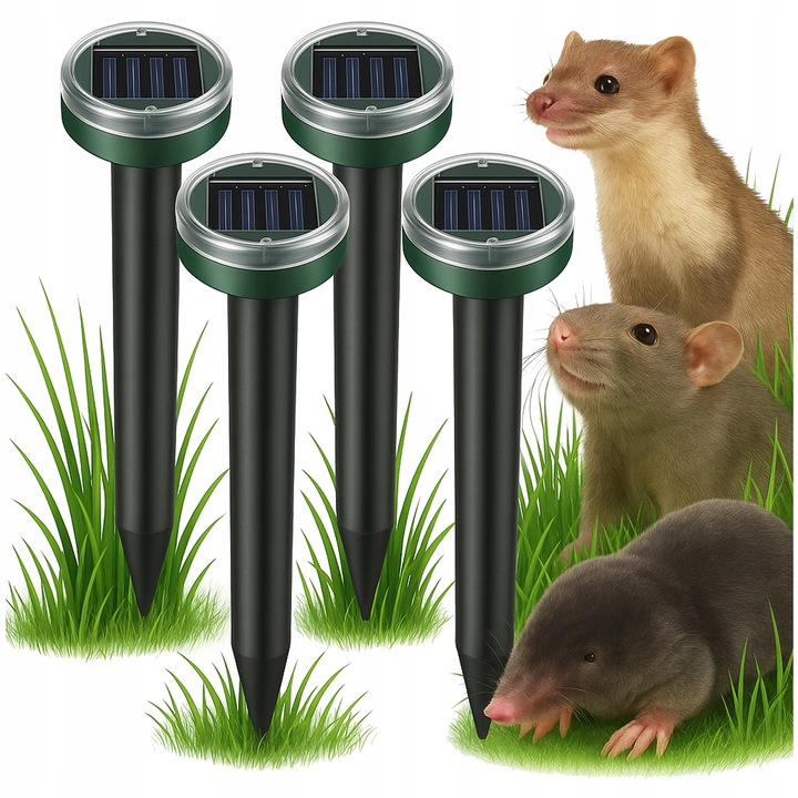 4x SILNY ODSTRASZACZ SOLARNY KRETÓW NORNIC GRYZONI NA KRETY NORNICE