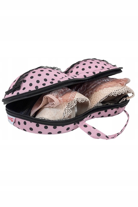 Stylowe etui na bieliznę biustonosz podróż różowe Kontri E1001