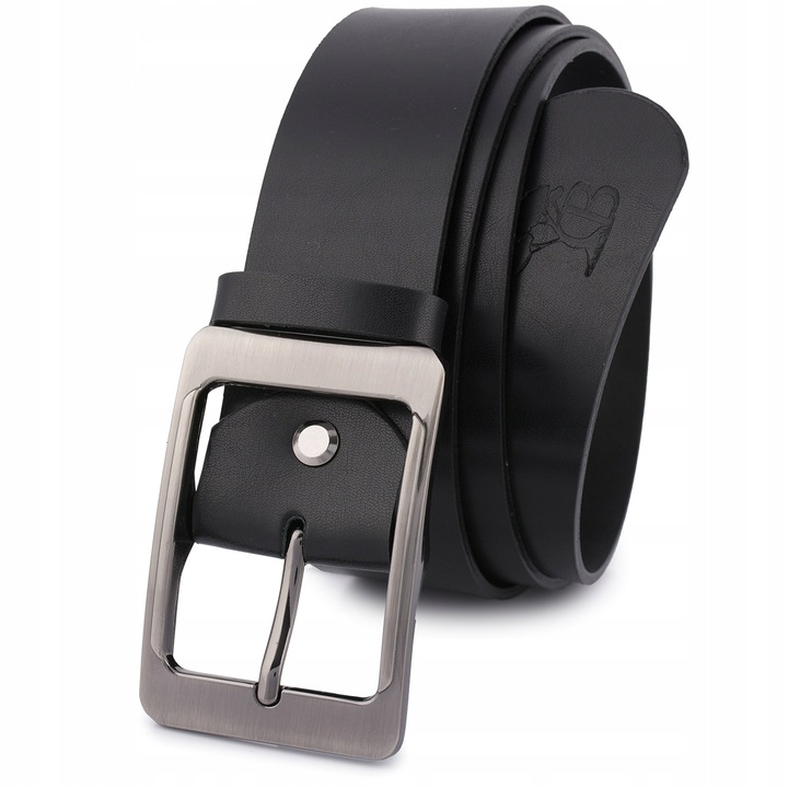 Skórzany pasek damski do spodni sukienki czarna skóra nat 4 cm