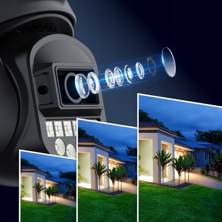 PODWÓJNA KAMERA 2W1 ZEWNĘTRZNA OBROTOWA IP WIFI 2x 5MPX QUAD HD MONITORING