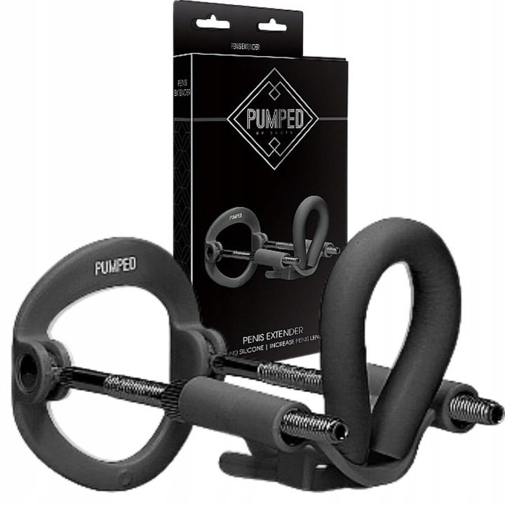 Czarny Profesjonalny wydłużacz penisa, Penis Extender - Pumped