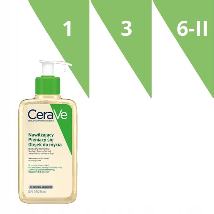 CeraVe Olejek Nawilżający Pieniący Się Do Mycia Twarzy i Ciała 236ml