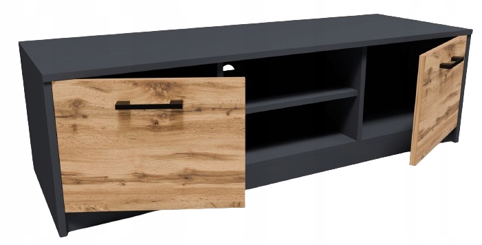 Szafka RTV 2DC 120cm GRAFIT-WOTAN duży stolik pod telewizor komoda