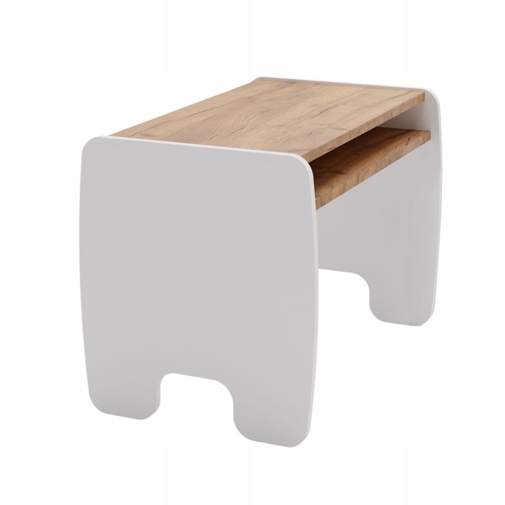 Stolik i krzesełko dla dzieci z półką - kolor biały dąb craft złoty