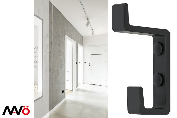 4x HACZYK NA UBRANIA CZARNY WIESZAK MEBLOWY WIESZAK ŚCIENNY NA UBRANIA