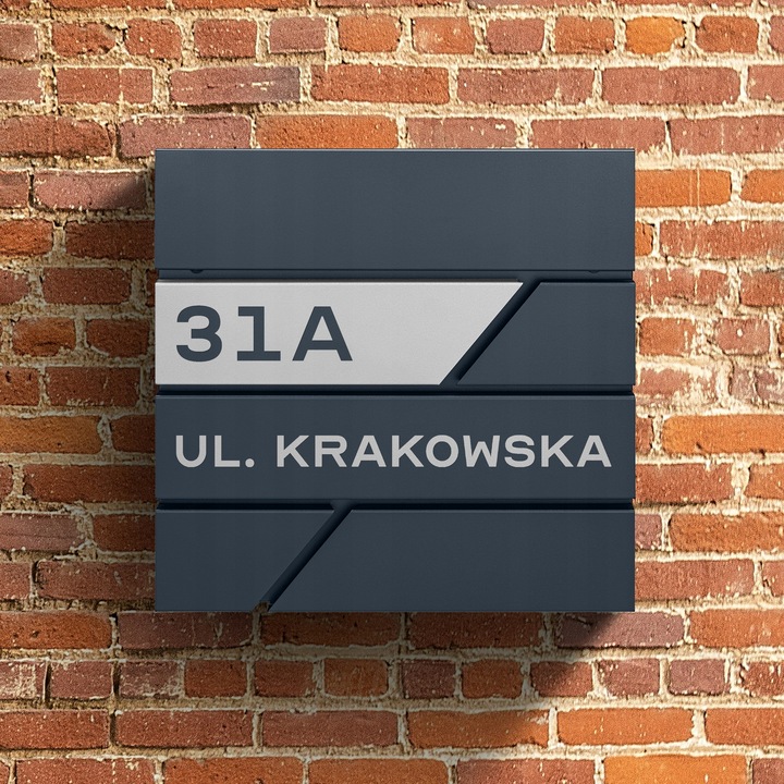 SKRZYNKA POCZTOWA NA LISTY POCZTĘ ANTRACYT + NAPIS Z ADRESEM ULICA NUMER