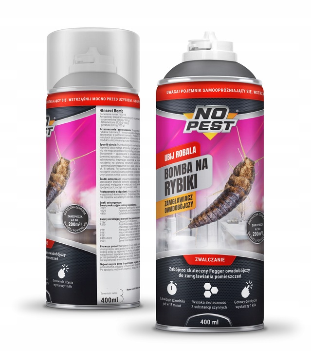 PREPARAT BOMBA FOGGER ŚRODEK NA RYBIKI CUKROWE SREBRZYKI NO PEST 400ML