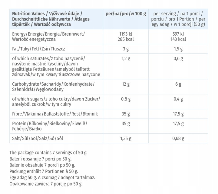 Proteinowe fusilli (7 porcji) o wysokiej zawartości białka i błonnika