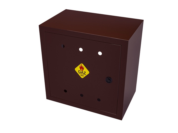 SKRZYNKA GAZOWA 60x60x25 SZAFKA STANDARD NA ZAWÓR GAZ KOLOR BRĄZOWY